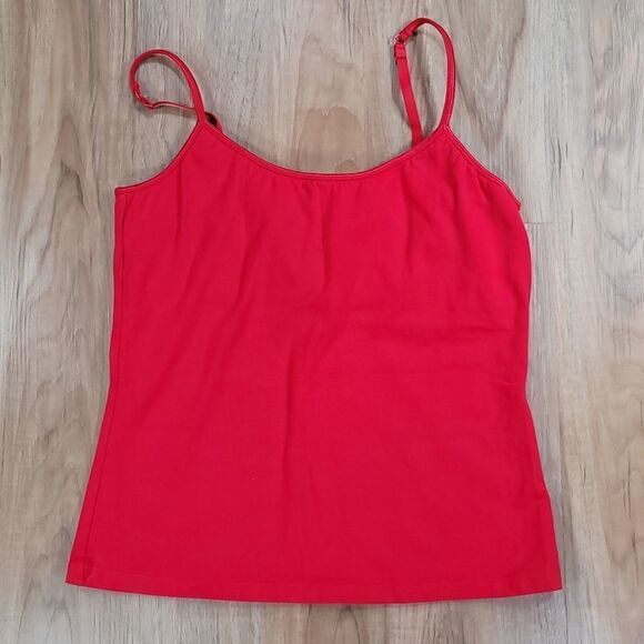 🔹️Boston Proper Red Bra Insert Sleeveless Top Medium - Picture 1 of 9